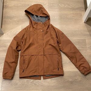 Women's Tan Hooded Raincoat